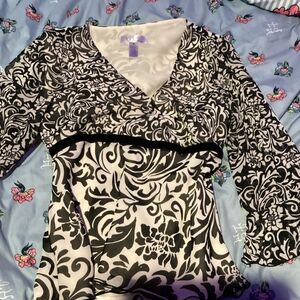 Black and White Floral Babydoll Style